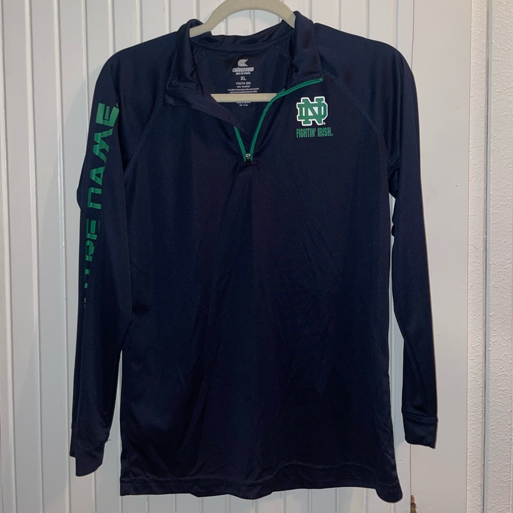 Youth university of notre dame fighting Irish navy quarter zip XL